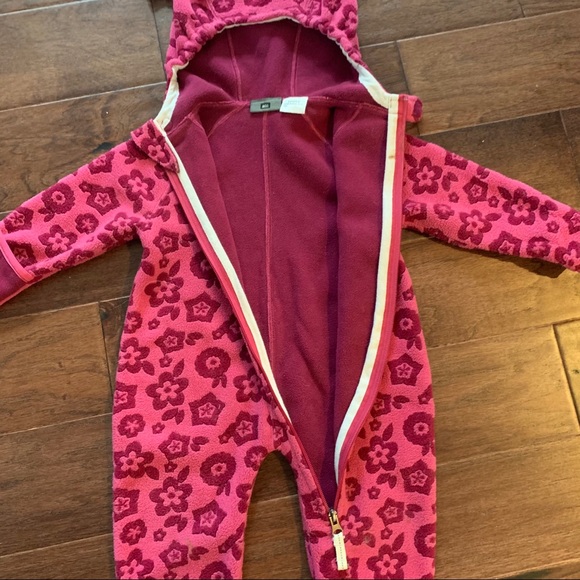 REI infant pink jacquard fleece suit - Picture 3 of 8